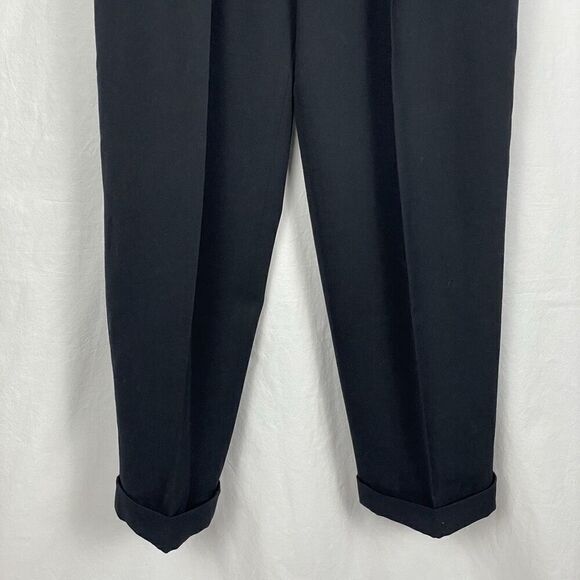 Vintage Ciao Sport 100% Wool Pleated Black High Rise Trouser - Women’s 10 - Picture 4 of 6